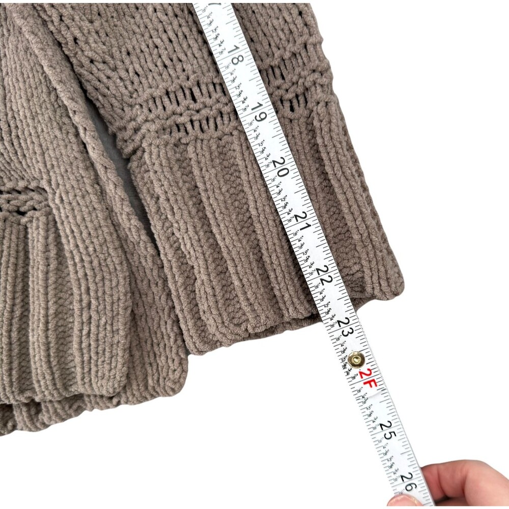 Aerie Oversized Turtleneck Sweater XS Taupe Chenille Knit Cozy Soft Slouchy Boho - Picture 11 of 12